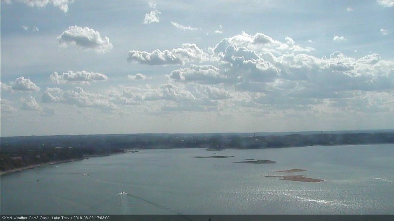 Lake Travis webcam, August 9, 2018 4:05 PM CT