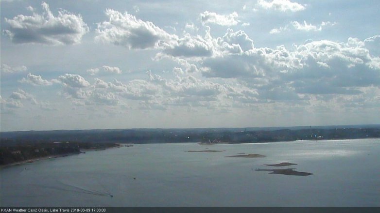 Lake Travis webcam, August 9, 2018 4:10 PM CT