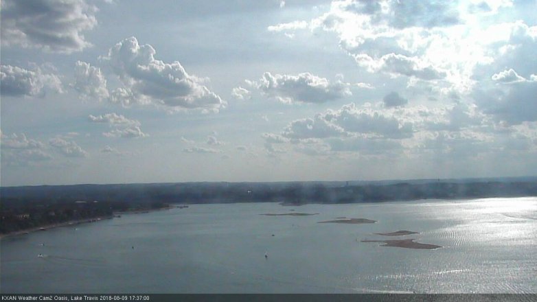 Lake Travis webcam, August 9, 2018 4:40 PM CT