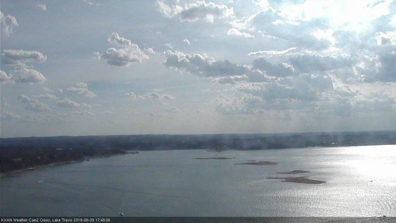 Lake Travis webcam, August 9, 2018 4:50 PM CT