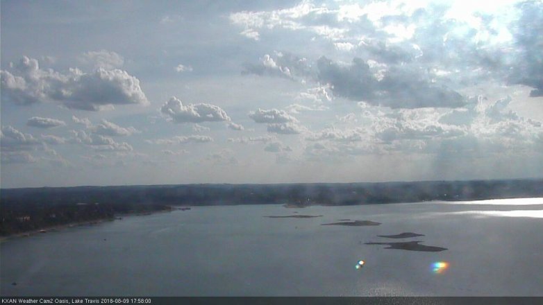 Lake Travis webcam, August 9, 2018 5:00 PM CT