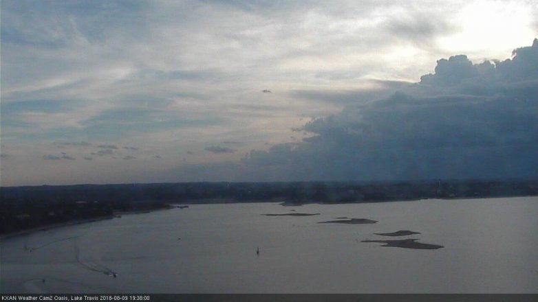 Lake Travis webcam, August 9, 2018 6:40 PM CT