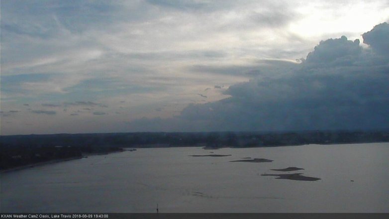Lake Travis webcam, August 9, 2018 6:45 PM CT