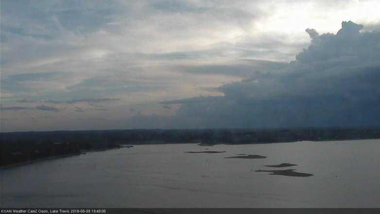 Lake Travis webcam, August 9, 2018 6:50 PM CT