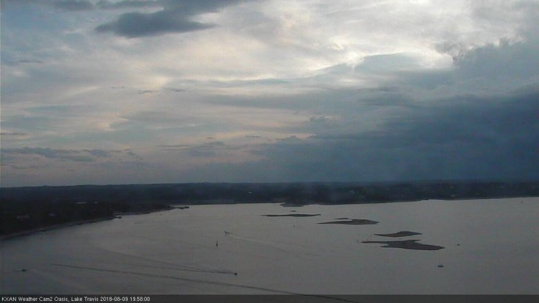 Lake Travis webcam, August 9, 2018 7:00 PM CT