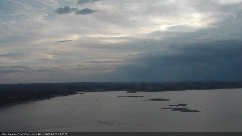 Lake Travis webcam, August 9, 2018 7:05 PM CT