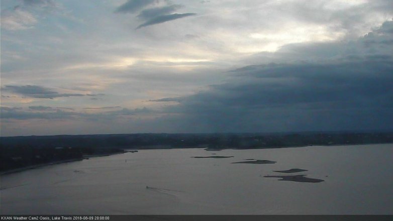 Lake Travis webcam, August 9, 2018 7:10 PM CT