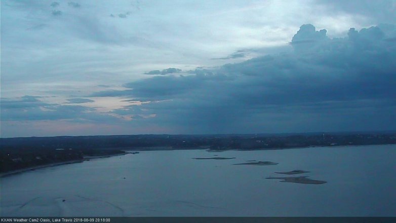 Lake Travis webcam, August 9, 2018 7:20 PM CT