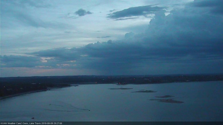 Lake Travis webcam, August 9, 2018 7:30 PM CT
