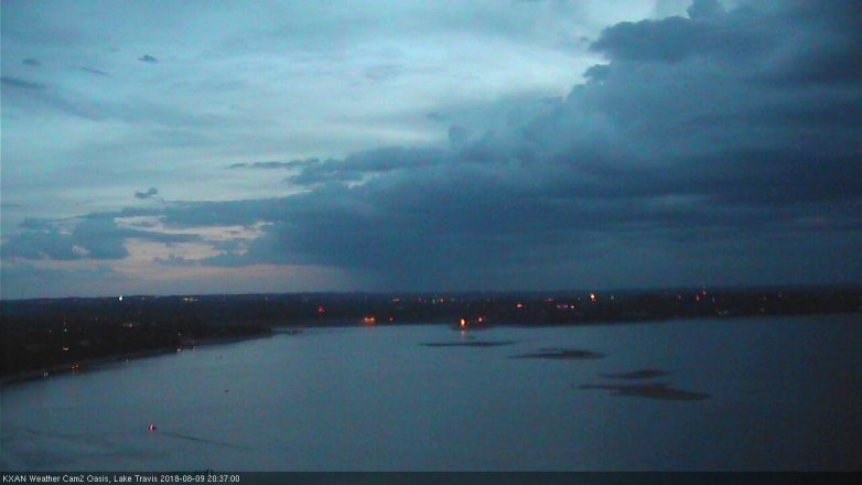 Lake Travis webcam, August 9, 2018 7:40 PM CT