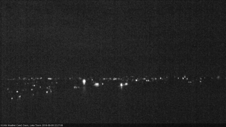 Lake Travis webcam, August 9, 2018 9:30 PM CT