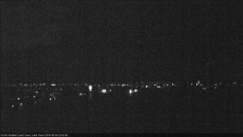 Lake Travis webcam, August 9, 2018 9:45 PM CT