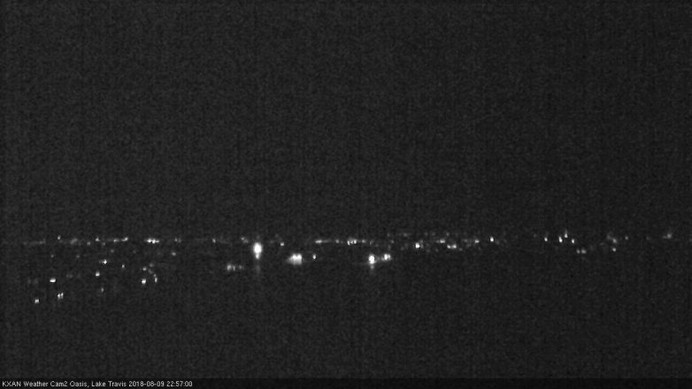 Lake Travis webcam, August 9, 2018 10:00 PM CT