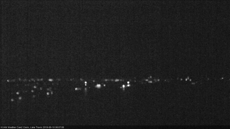 Lake Travis webcam, August 9, 2018 11:10 PM CT