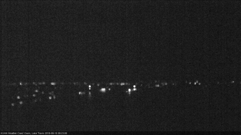 Lake Travis webcam, August 9, 2018 11:25 PM CT