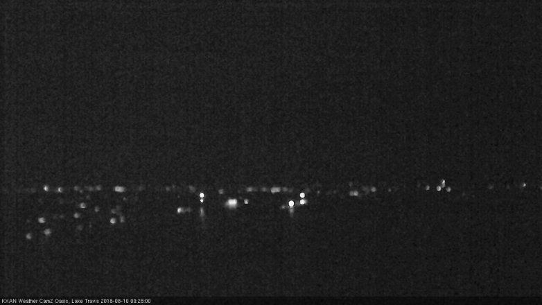 Lake Travis webcam, August 9, 2018 11:30 PM CT