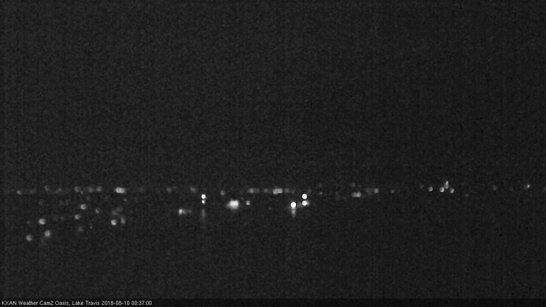 Lake Travis webcam, August 9, 2018 11:40 PM CT