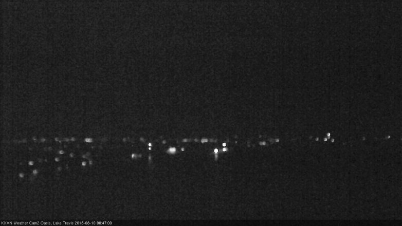 Lake Travis webcam, August 9, 2018 11:50 PM CT