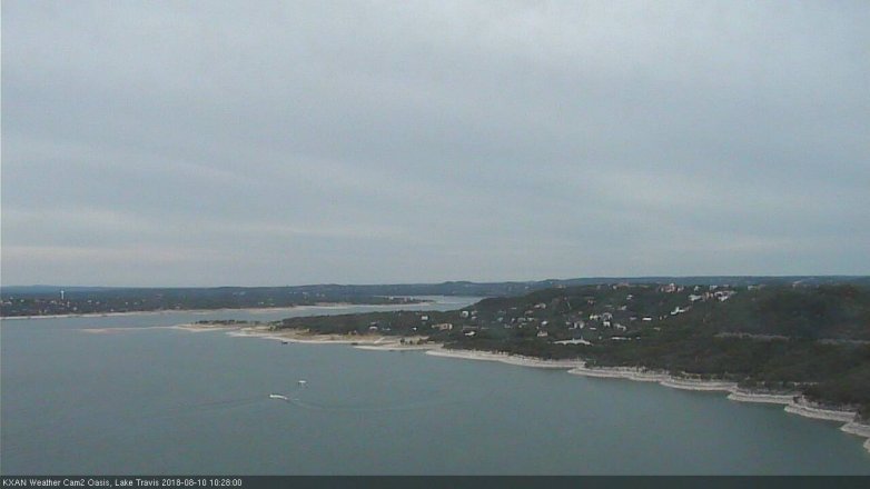Lake Travis webcam, August 10, 2018 9:30 AM CT