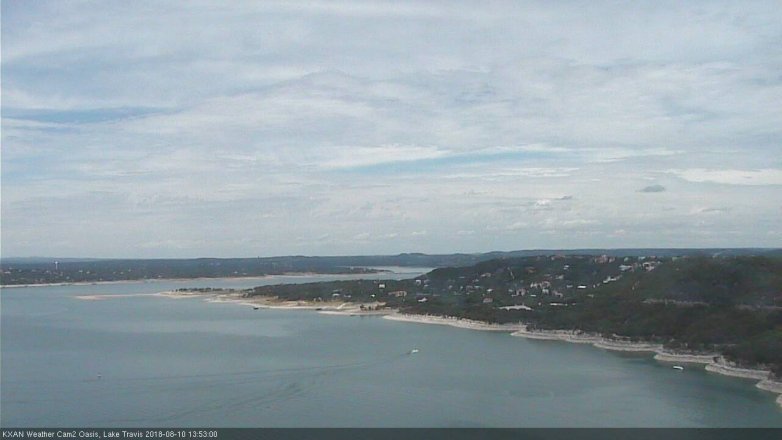 Lake Travis webcam, August 10, 2018 12:55 PM CT