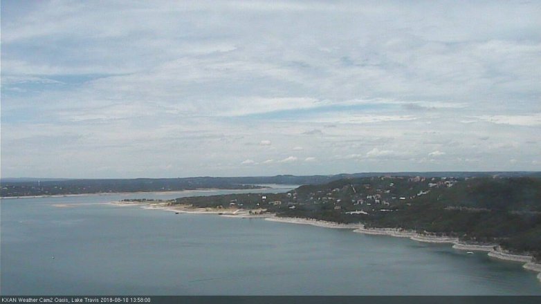 Lake Travis webcam, August 10, 2018 1:00 PM CT