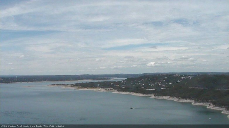 Lake Travis webcam, August 10, 2018 1:10 PM CT