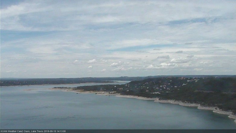 Lake Travis webcam, August 10, 2018 1:15 PM CT