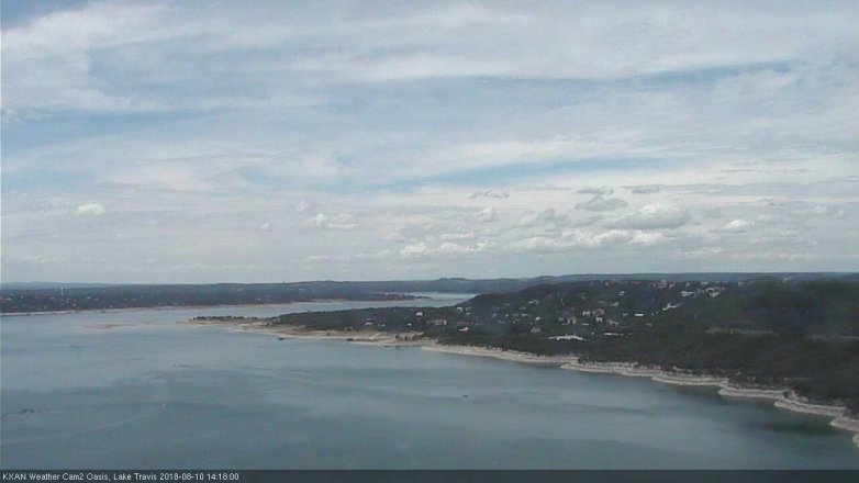 Lake Travis webcam, August 10, 2018 1:20 PM CT