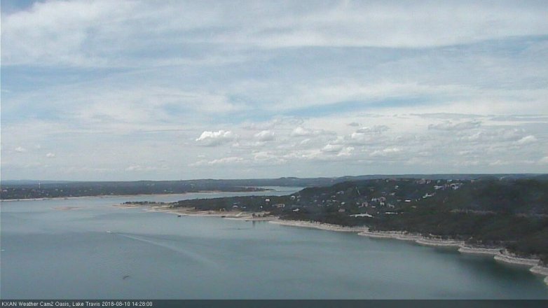 Lake Travis webcam, August 10, 2018 1:30 PM CT