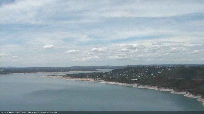 Lake Travis webcam, August 10, 2018 1:35 PM CT