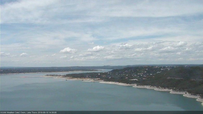 Lake Travis webcam, August 10, 2018 1:40 PM CT
