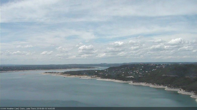 Lake Travis webcam, August 10, 2018 1:45 PM CT