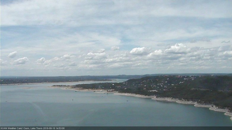 Lake Travis webcam, August 10, 2018 1:55 PM CT