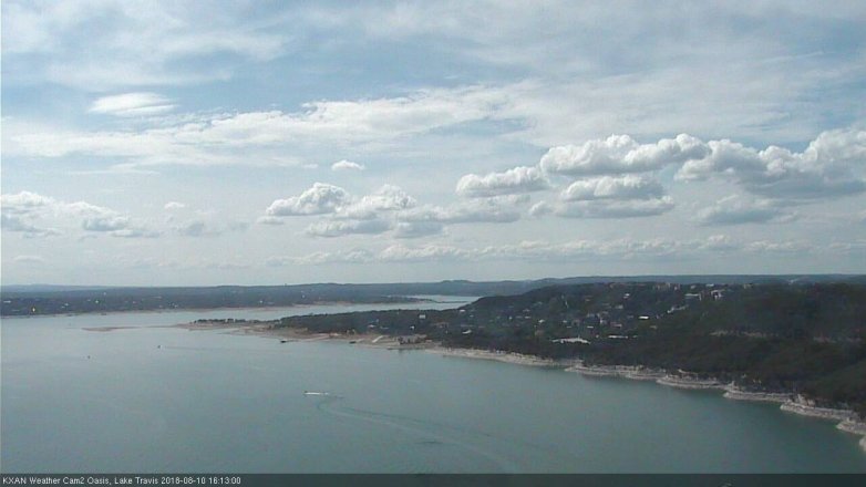 Lake Travis webcam, August 10, 2018 3:15 PM CT