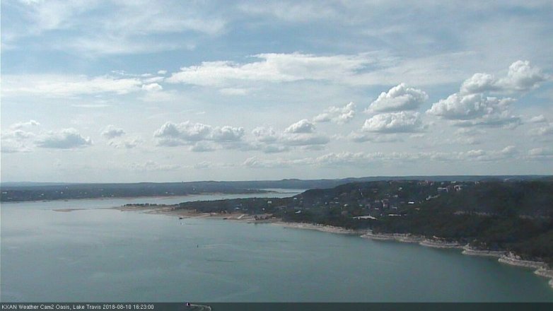 Lake Travis webcam, August 10, 2018 3:25 PM CT
