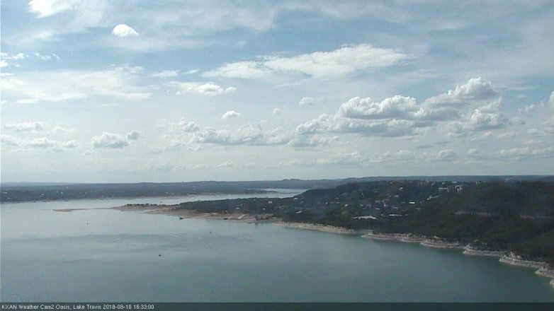 Lake Travis webcam, August 10, 2018 3:35 PM CT