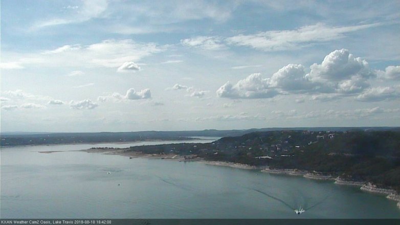 Lake Travis webcam, August 10, 2018 3:45 PM CT