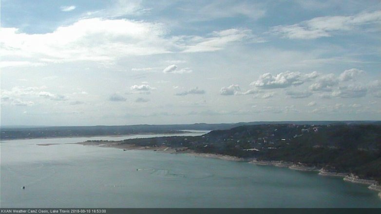Lake Travis webcam, August 10, 2018 3:55 PM CT