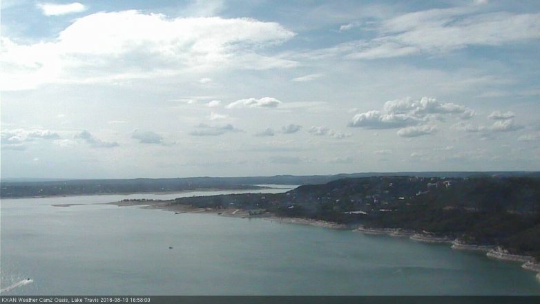 Lake Travis webcam, August 10, 2018 4:00 PM CT