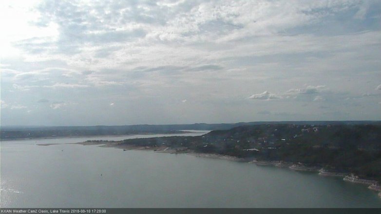 Lake Travis webcam, August 10, 2018 4:30 PM CT