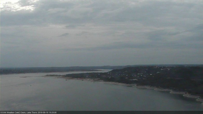 Lake Travis webcam, August 10, 2018 6:30 PM CT