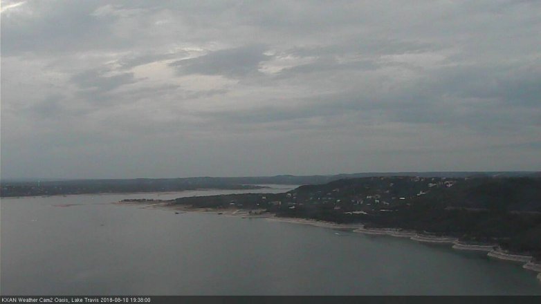 Lake Travis webcam, August 10, 2018 6:40 PM CT