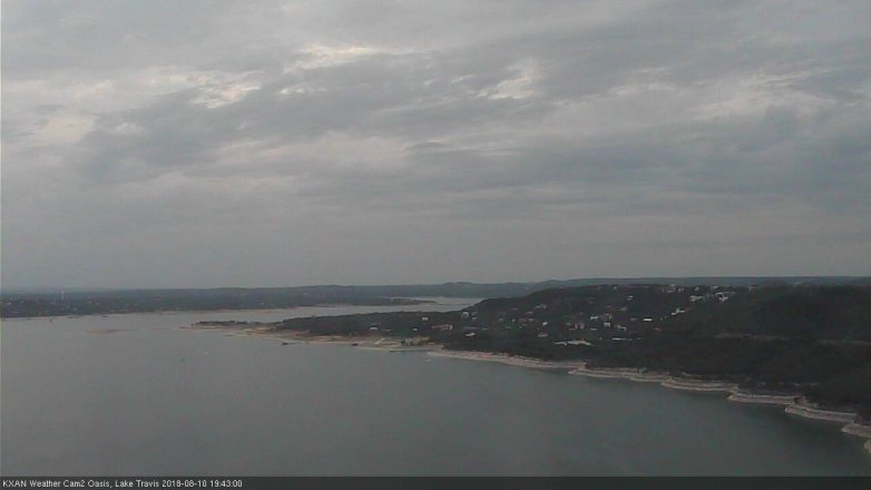 Lake Travis webcam, August 10, 2018 6:45 PM CT