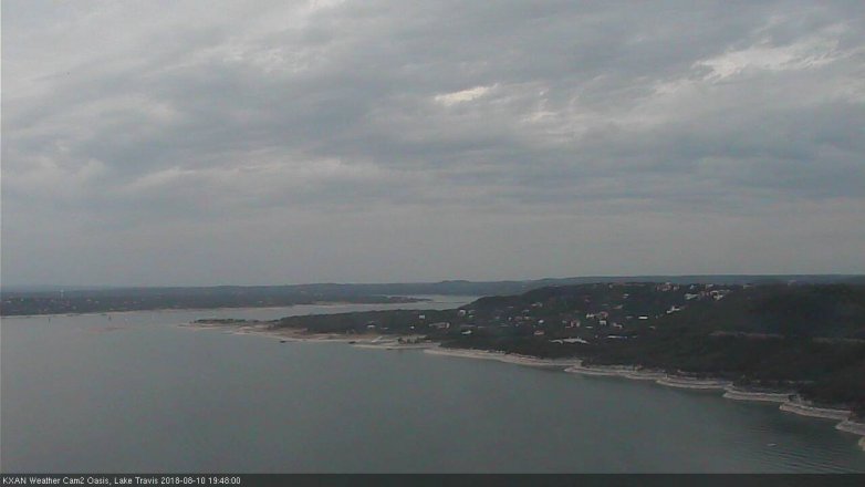 Lake Travis webcam, August 10, 2018 6:50 PM CT