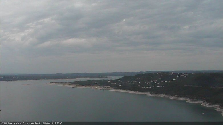 Lake Travis webcam, August 10, 2018 6:55 PM CT