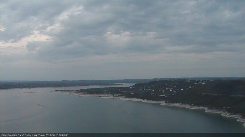 Lake Travis webcam, August 10, 2018 7:05 PM CT