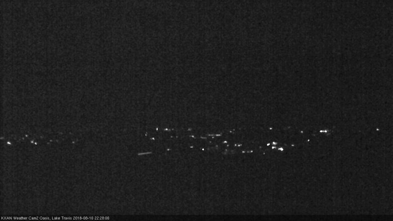 Lake Travis webcam, August 10, 2018 9:30 PM CT