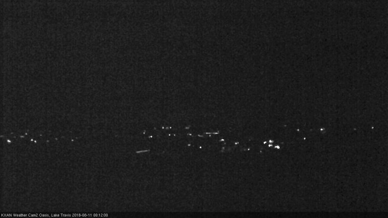 Lake Travis webcam, August 10, 2018 11:15 PM CT