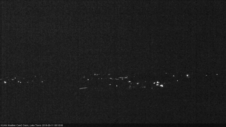 Lake Travis webcam, August 10, 2018 11:20 PM CT