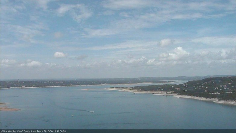Lake Travis webcam, August 11, 2018 12:00 PM CT